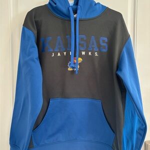 Kansas Jayhawks Blue and Gray Hoodie Men’s Medium